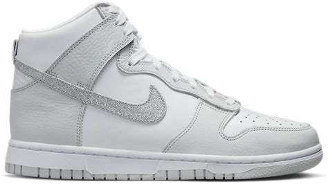 nike frauen schuhe mit glitzer|Nike Dunk High Silber Glitter Swoosh (Damen) – FJ4578.